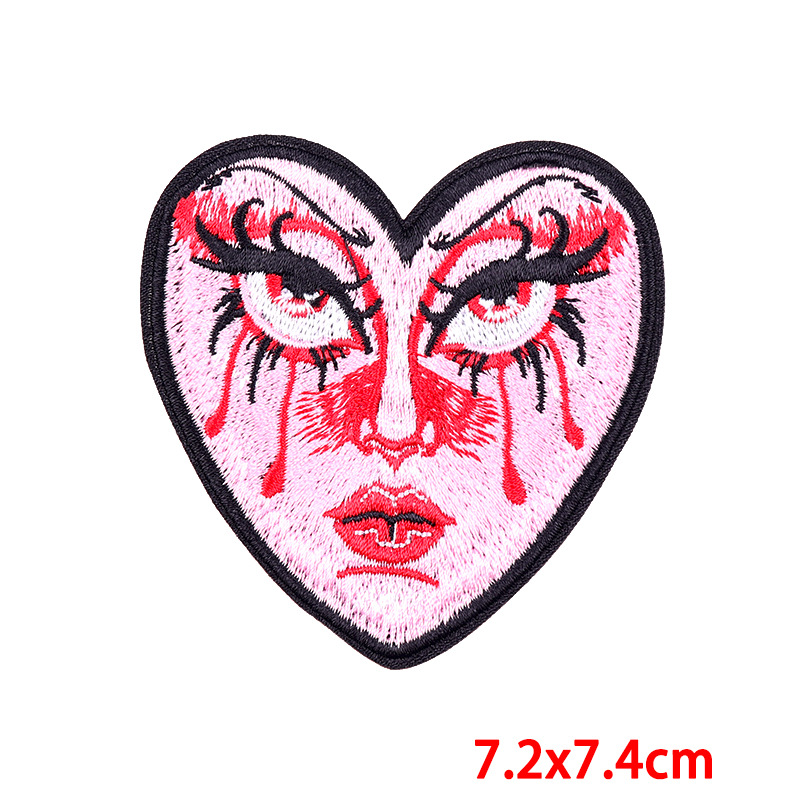 6g Weight Clothing Sticker Patches Classification 1 Piece Quantity Embroidery thread Material 1 Piece Simple Style Classic Style Commute Color Block Heart Shape Embroidery Thread Clothing Sticker Patches