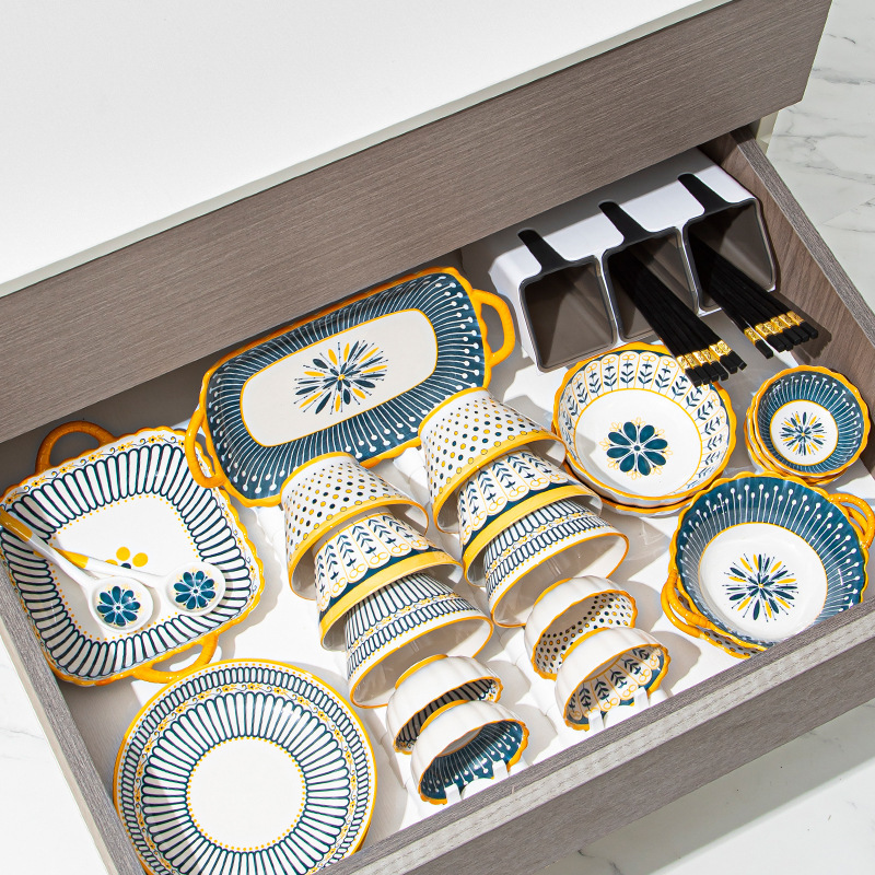 Japanese-Style High-Value Bowl and Plate Set Ceramic Bowls Soup Bowls Dumpling Plates Rice Bowls Household Ceramic Tableware Japanese-Style High-Value Bowl and Plate Set Ceramic Bowls Soup Bowls Dumpling Plates Rice Bowls Household Ceramic Tableware