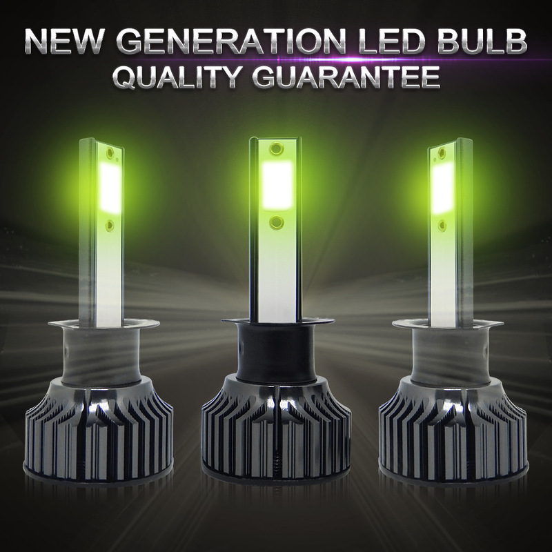 Cross-Border Hot-Selling Car Led Headlight Bulbs P1 Lime Green Bulbs Lime White Light Blue Light Super Bright Universal Modification