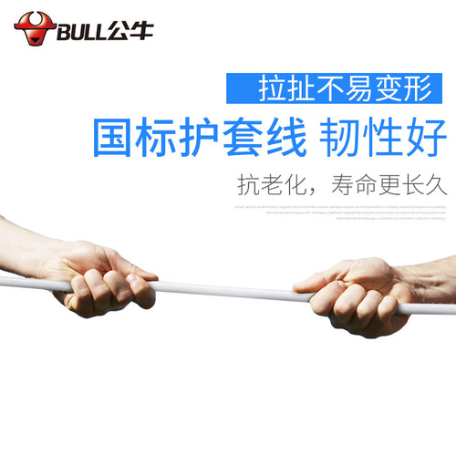 Bull power cord two-core cable 3-core electric cord 1.5/2.5 square 3C national standard pure copper core RVV sheath