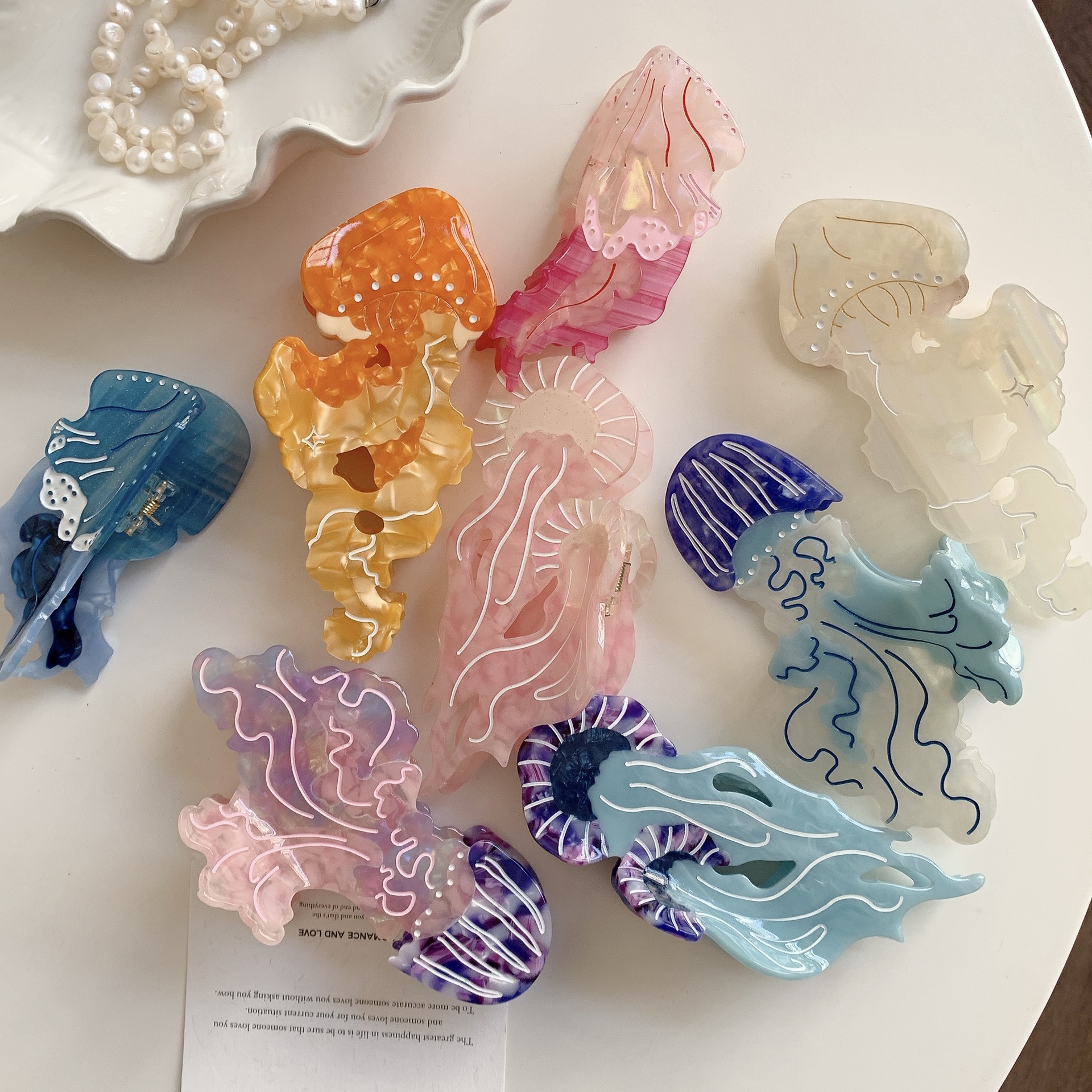 Jellyfish Pattern All Seasons Season Women's Gender Cute Marine Style Women's Jellyfish Acetic Acid Sheets Hair Claws