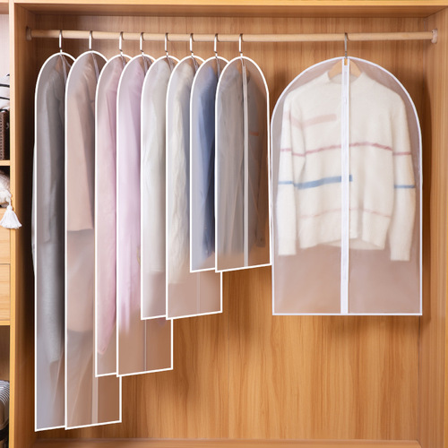 Factory-produced PEVA clothing dust covers, bulk transparent wardrobe hanger-style suit covers, clothing dust covers, hangers