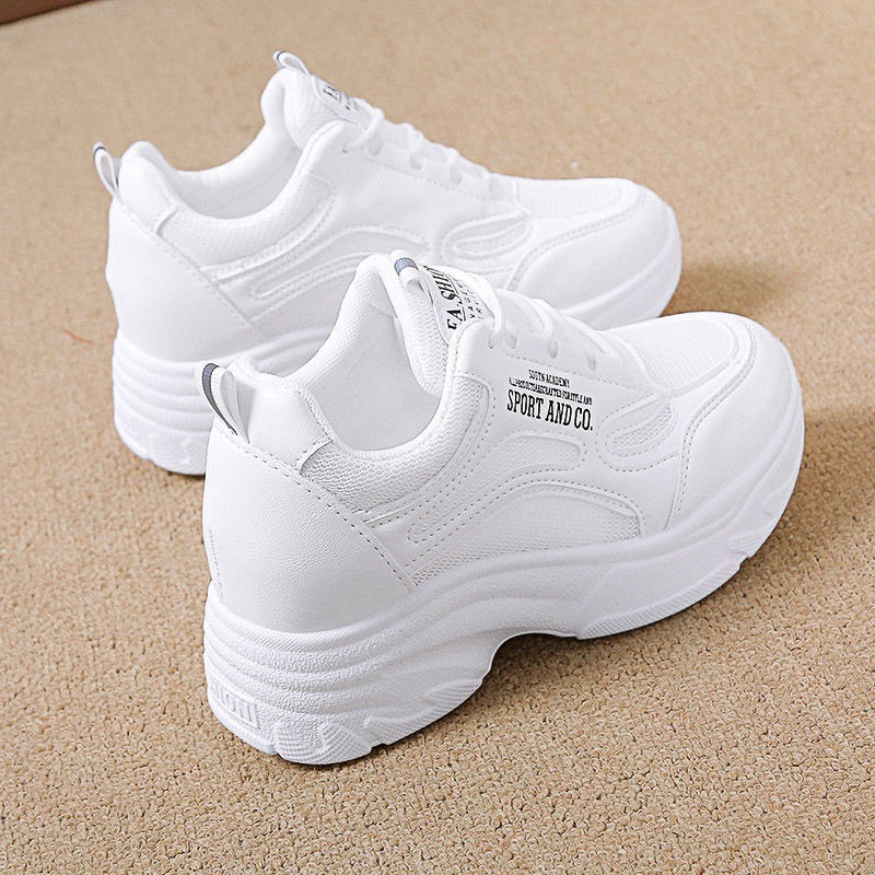 Zapatos de mujer de comercio exterior zapatos de moda de papá zapatos de moda de primavera y otoño nuevos zapatos deportivos transpirables y casuales de altura de red