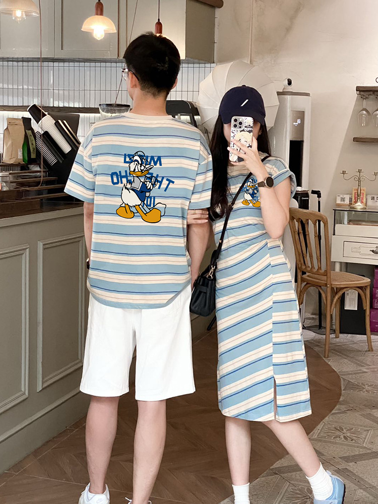 Street-Style Family Matching Outfits for Summer: Korean-Style Mother-Daughter Dresses, Mother-Son Short-Sleeve T-Shirts, and Baby Family Sets