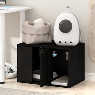 1Pc Modern Wooden Cat Litter Box Enclosure Cabinet Compact
