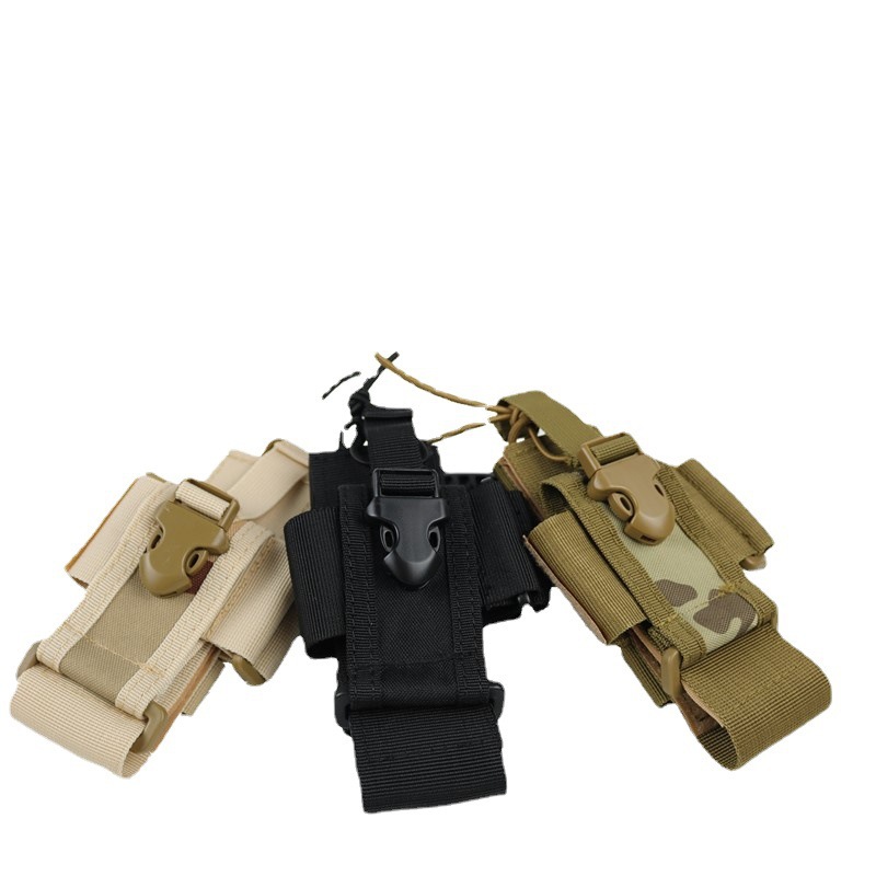 Outdoor Tactical Walkie-Talkie Waist Bag 900D Oxford Cloth Quick-Release Portable Protective Case Lightweight Breathable Multi-Functional Hanging Case