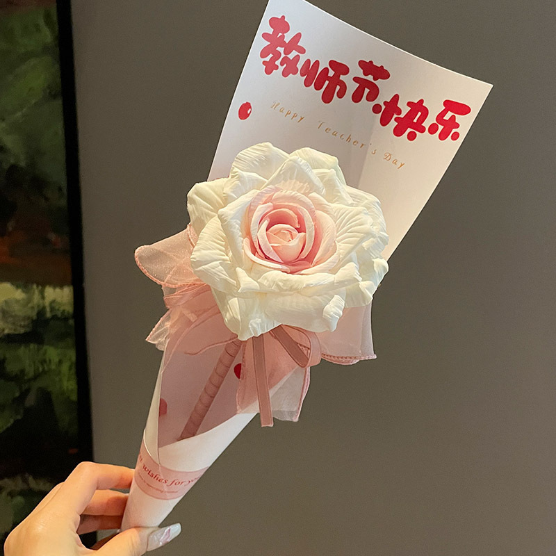教師の日手作り DIY ギフト幼稚園女性教師のためのチューリップブーケ実用的なフラワーペン新学期ギフトペン|undefined