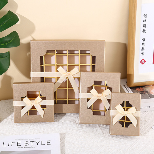 New Valentine's Day Transparent Chocolate Baking Packaging Box 9 Pcs Window Pastry Box 9-Grid Dessert Box Wholesale
