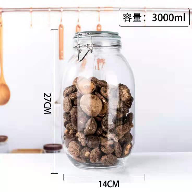 Tarro sellado de vidrio, encurtidos de alimentos, frasco de kimchi, botella de vino para el hogar, botella vacía de miel, tanque de almacenamiento pequeño