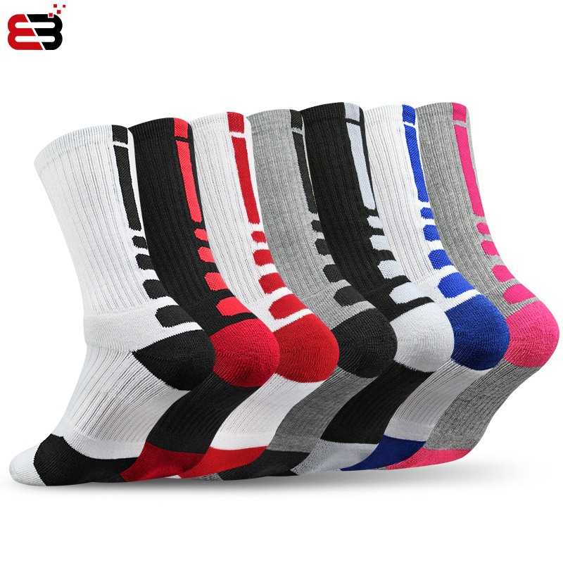 Professional Basketball Socks, Thickened Towel Bottom Socks, Men's Elite Socks, Long Tube Outdoor Sports Socks, Women's Running High-Top Sweat-Absorbing Socks