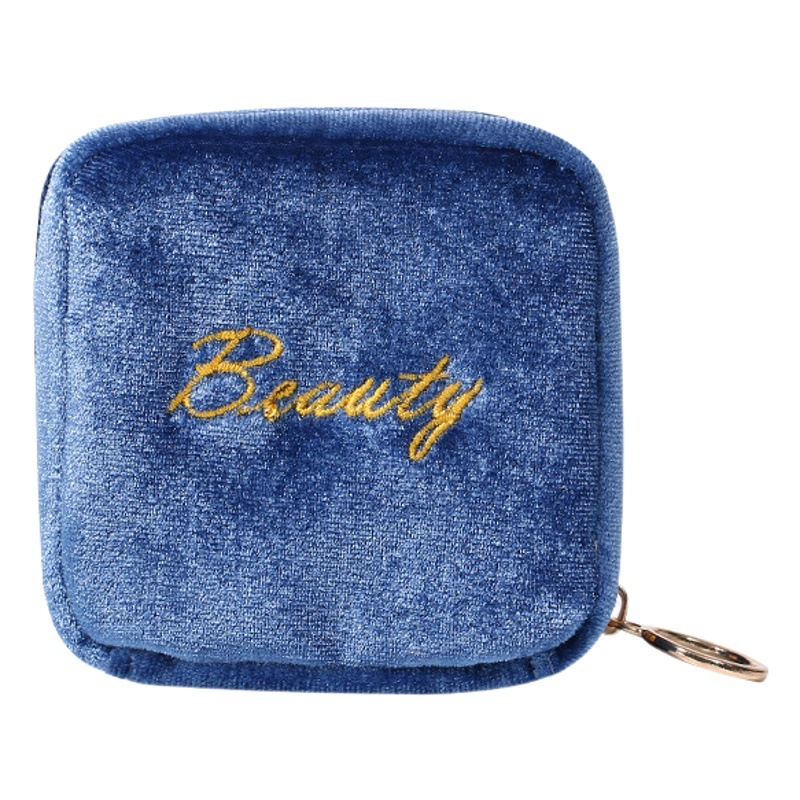 Mini Simple Velvet Mouth Red Envelope Pink Large Capacity Lipstick Cosmetic Storage Bag Women's Change Storage Bag