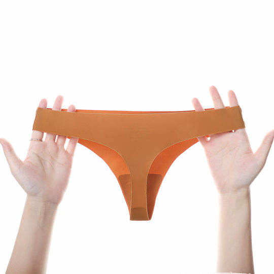 Cross-border European and American seamless ice silk bikini underwear women's low waist comfortable breathable cotton crotch female thong