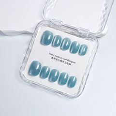 【皎瓏】貓眼美甲成品有色甲片手工穿戴甲美甲飾品新款穿戴美甲片