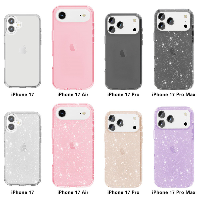 Starry Sky Glitter Powder Suitable for Apple 17Promax Terminator Mobile Phone Case Iphone16/15/14 Transparent Thickeneded Case
