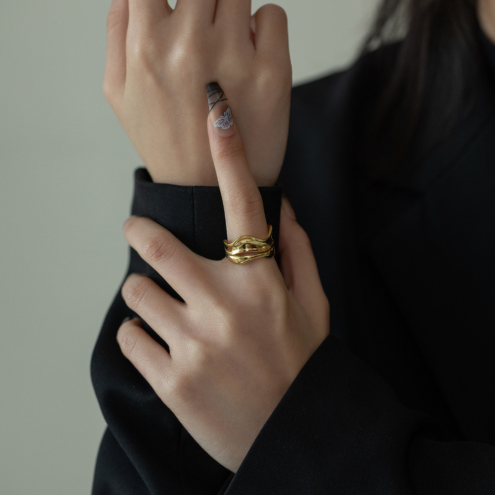 Double Layer Cross Design Ring 6