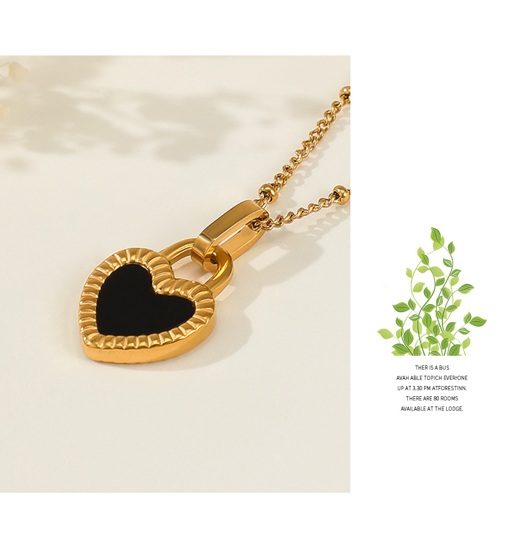 Retro Heart Shape Stainless Steel Plating Pendant Necklace 1 Piece