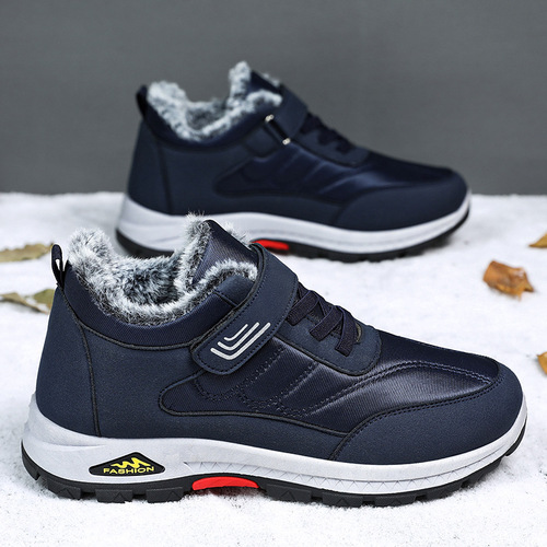 Winter cotton shoes for middle-aged and elderly people with fur, anti-cold and warm walking shoes, old man's cotton boots, private gifts shoes, men's snow boots 