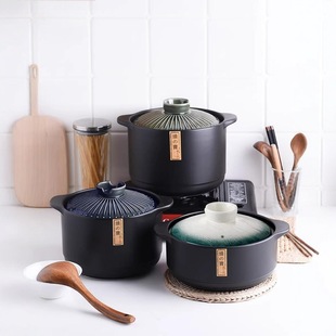 Factory direct pottery pot king burning treasure ceramic casserole open flame high temperature resistant soup stew pot stew dry burn does not crack