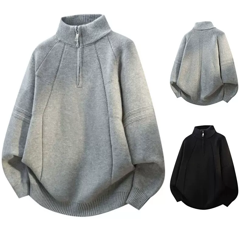 半拉链毛衣男百搭针织衫秋冬爆款秋冬外搭半高领商务外贸跨境批发