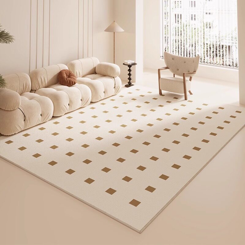 Alfombra de sala de estar ligera de lujo de alto nivel, gran área de sofá, mesa de té, mantas fáciles de cuidar, alfombra de cama de camello de dormitorio image 3