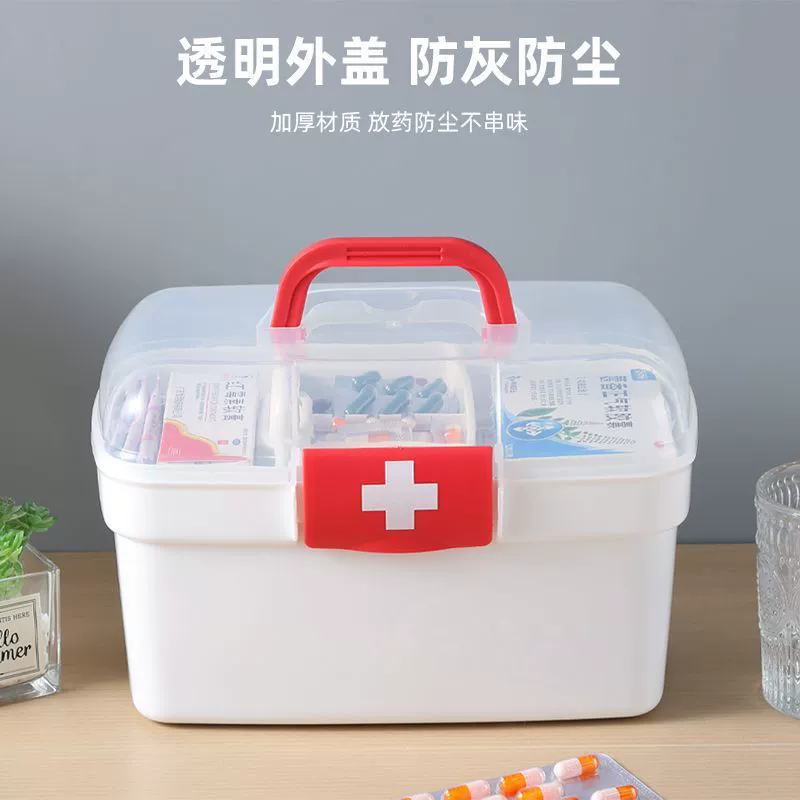 Бытовая аптечка, новая портативная аптечка большой емкости, ящик для хранения лекарств, многослойный пластиковый ящик для хранения