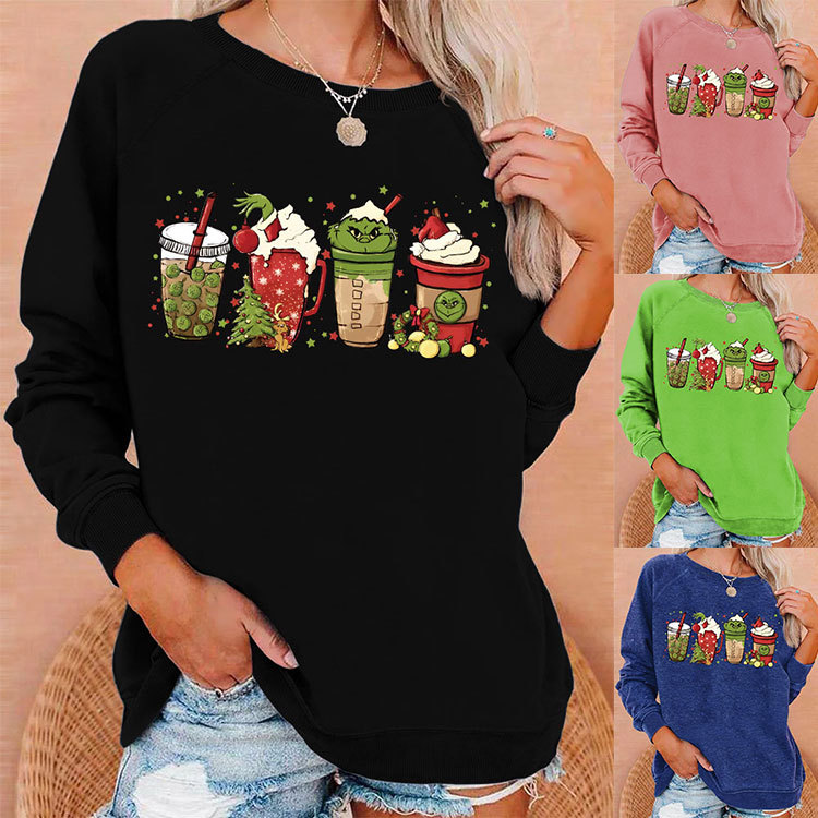 Women's Hoodies Long Sleeve Printing Christmas Cup display picture 1