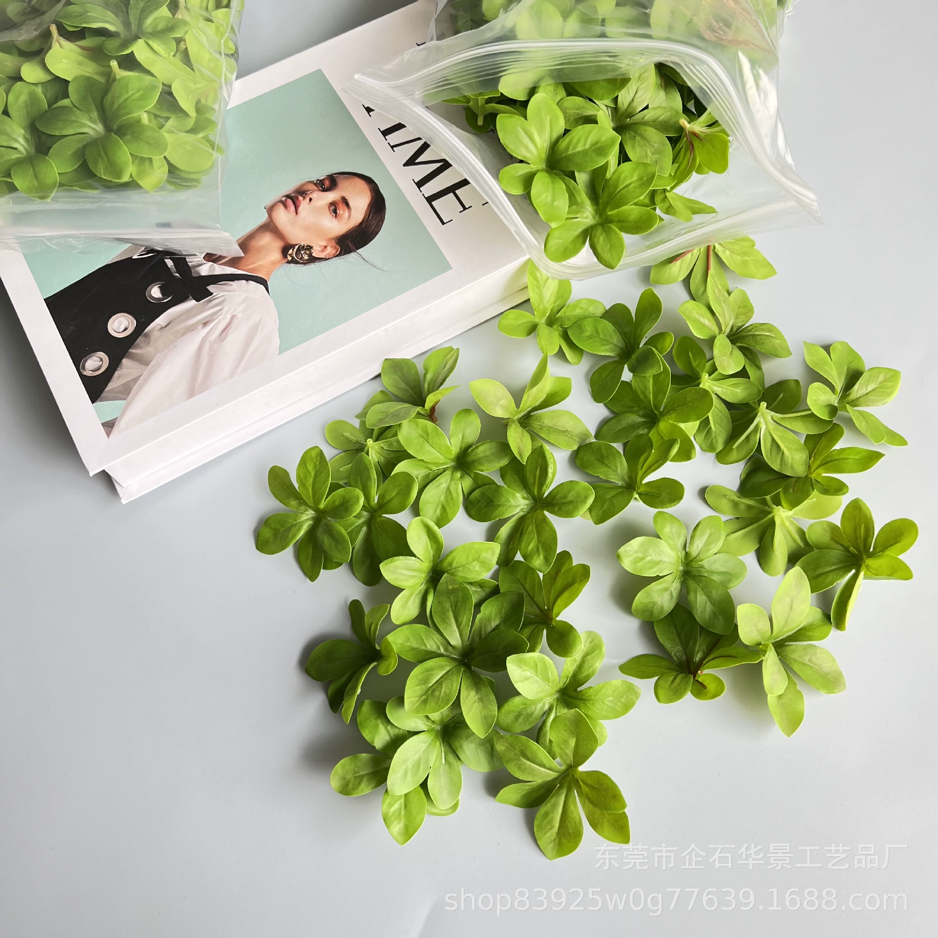 Искусственное колокольное лезвие DIY листья многослойные поддельные листья Японское украшение мертвого дерева колокольчика Новое зеленое лезвие