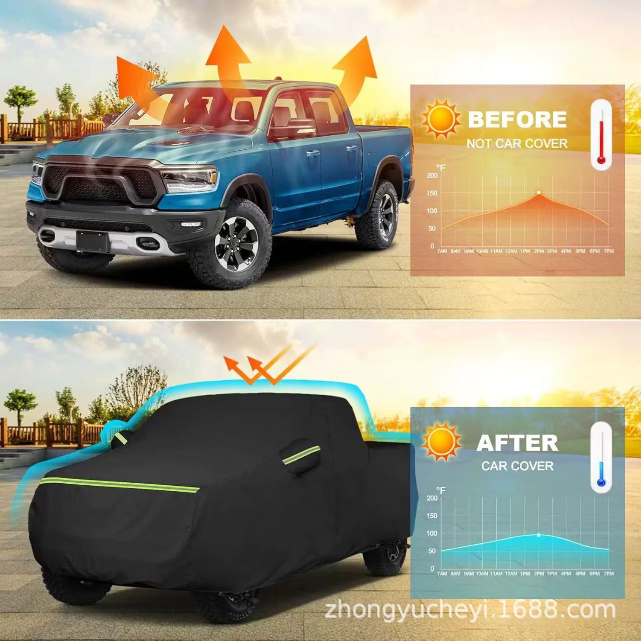 Wholesale Oxford Cloth Truck Cover Amazon Thickened All-Season Protection Against Sand, Dust, Snow, Frost, and Sun Exposure for Large Trucks