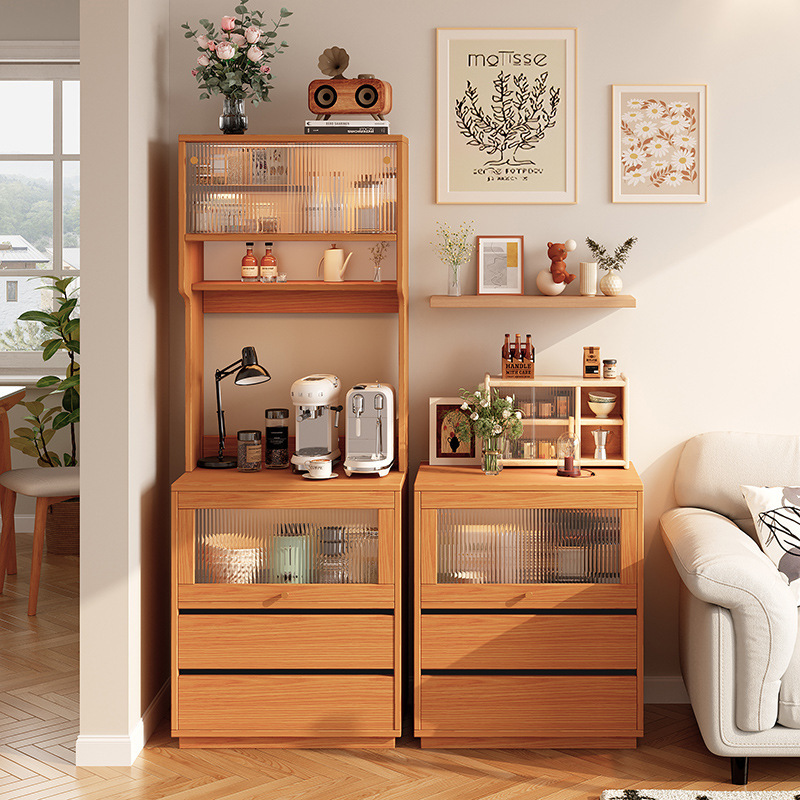 Tea Cabinet, Sideboard, Wall-Mounted Integrated Storage Cabinet, Living Room Side Cabinet, Coffee Cabinet, Household Small-Sized High Cabinet Storage Cabinet