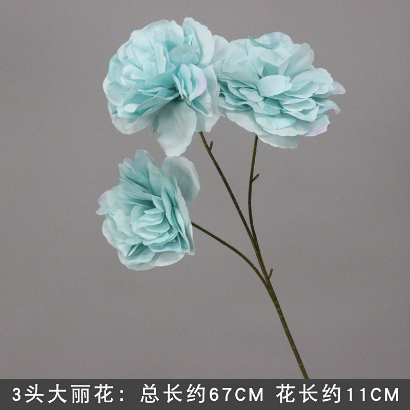 10本の青い色のシミュレーションの花の室内の絹の花の結婚祝いの装飾の花の生け花は造花の天井の花の路の花を並べます。|undefined