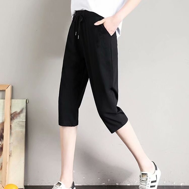 Summer Women's Capri Pants Casual Thin 2023 Summer Quick-drying Sports Pants Women's Large Size 7-point Straight Pants for Women
