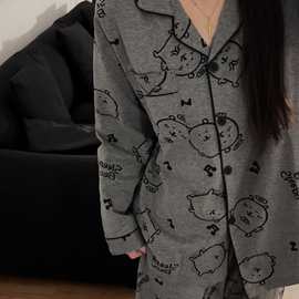 纯绵秋款长袖女睡衣家居服