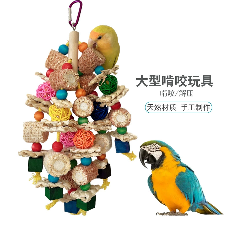 Большая игрушка-попугай Amazon Xuanfeng игрушка для птиц разрывающий сбрасывающий душный цветной деревянный блок кукурузная шелуха кукурузный початок ротанга Шар
