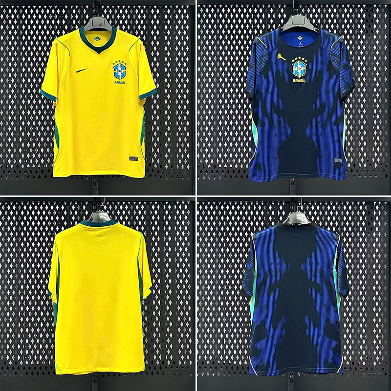 New Brazil Team World Cup Sportswear National Team Jersey Short-Sleeved Cross-Border Shipping Available with Number Printing