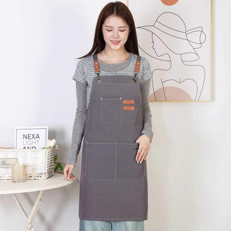 Comercio exterior Amazon spot engrosado lona delantal manicure barbacoa hogar comedor cocina ropa de trabajo delantal al por mayor