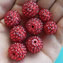 满钻圆球软陶钻球直孔珠子diy项链挂串珠手链手机钥匙扣配件饰品