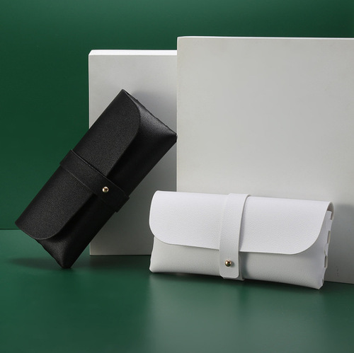  New Thick PVC Stud Buckle Glasses Case Cross-Border Sunglasses Case Myopia Leather Case Convenient Fashion Box
