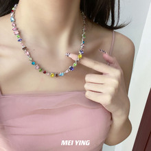 新款gema闪亮璀璨彩色水晶糖果手链女轻奢彩虹光手饰七夕情侣礼物