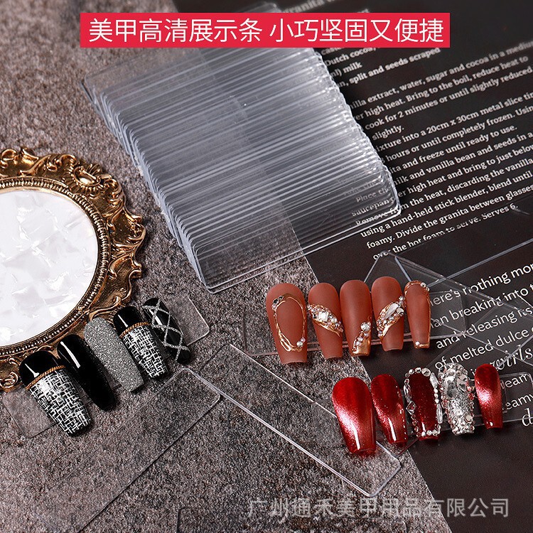 Cross-border nail art display board, adhesive nail tips display board, display strip, transparent wearable tips, adhesive accessories, nail tip works