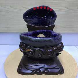 天然紫晶洞钱袋子聚宝盆恐龙蛋摆件巴西乌拉圭原石水晶洞厂家批发