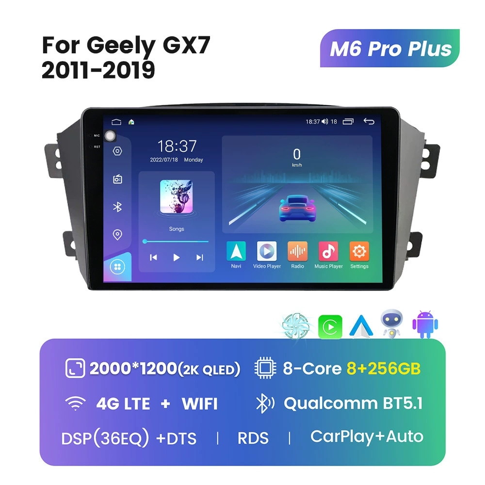 Suitable for Geely GX7 11-19 modified Android large screen mid-control vehicle navigation M6Pro 8+256G