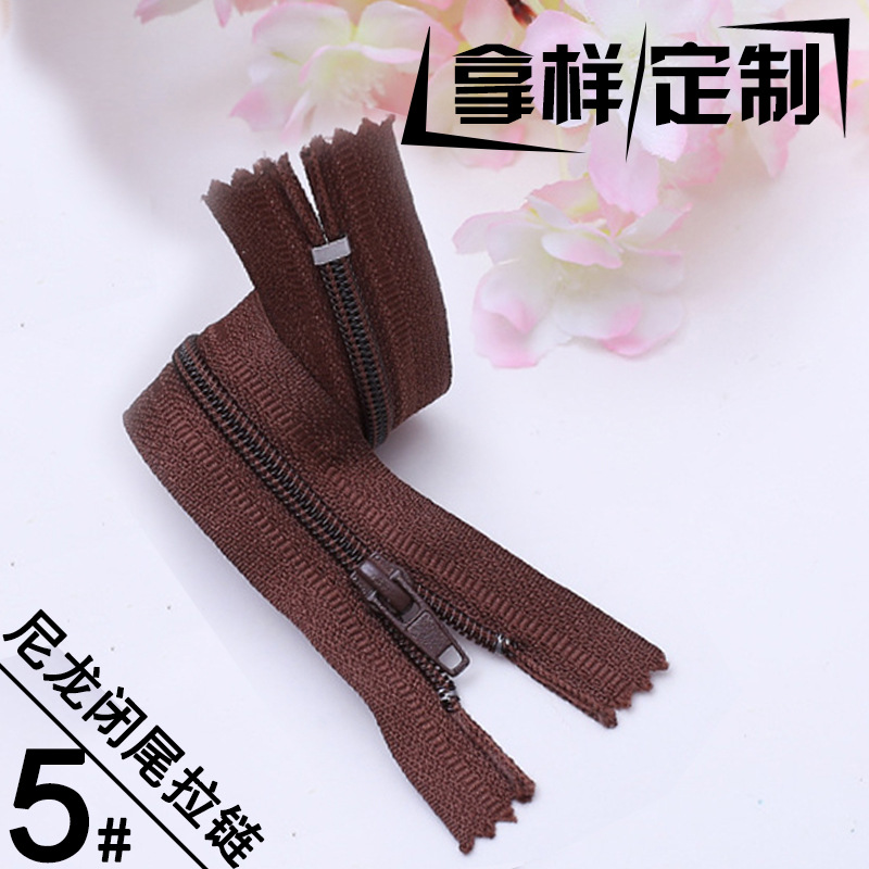 厂家供应5#人纹A带锌合金闭口箱包拉链 5号尼龙闭尾服装拉链