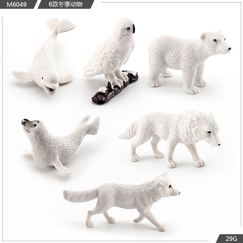 Exportación transfronteriza simulación modelo de animales polares mini animales de invierno ártico beluga morsa cognición educación temprana decoración