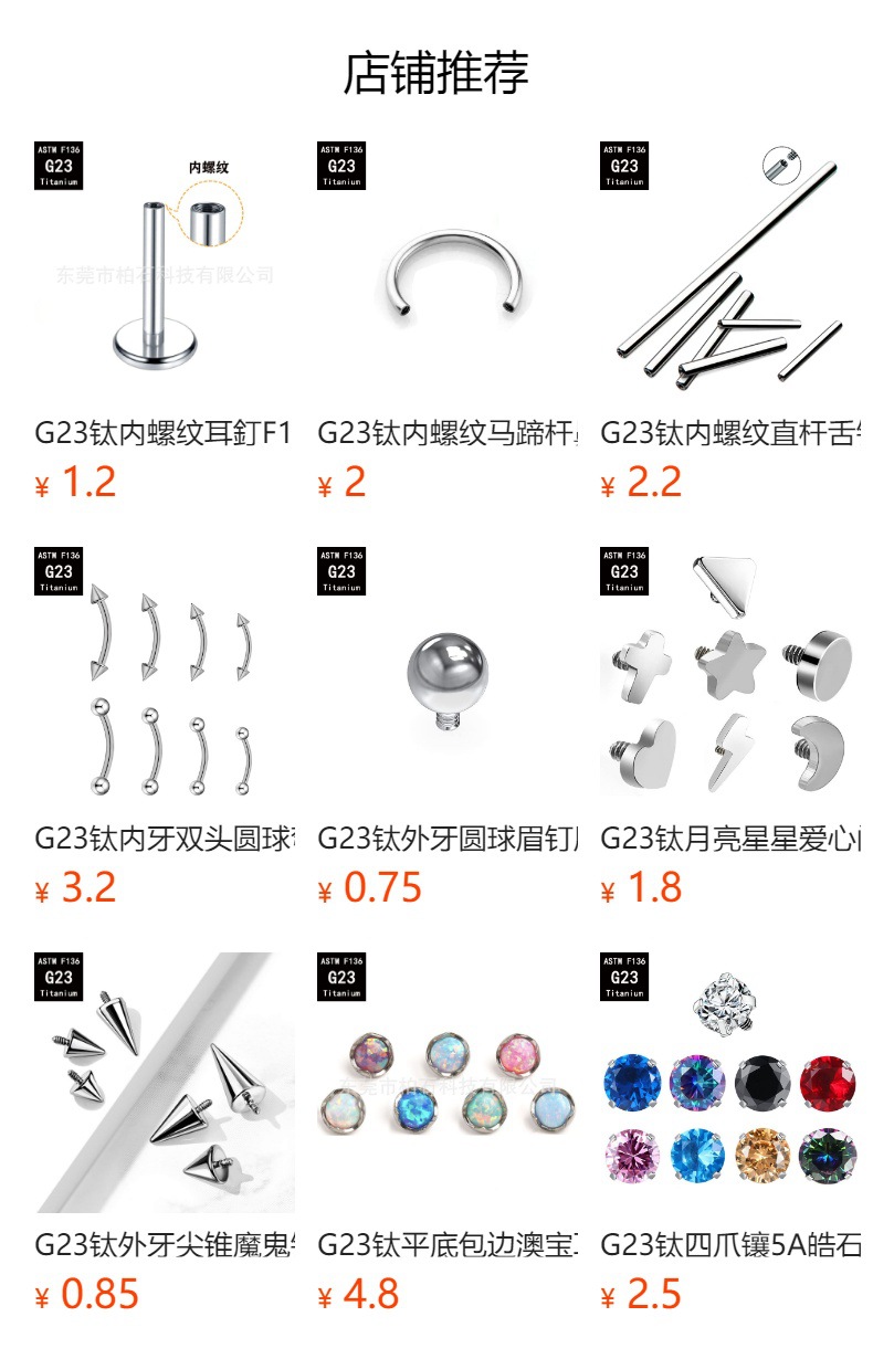 Pointed labret stud close-up product detail