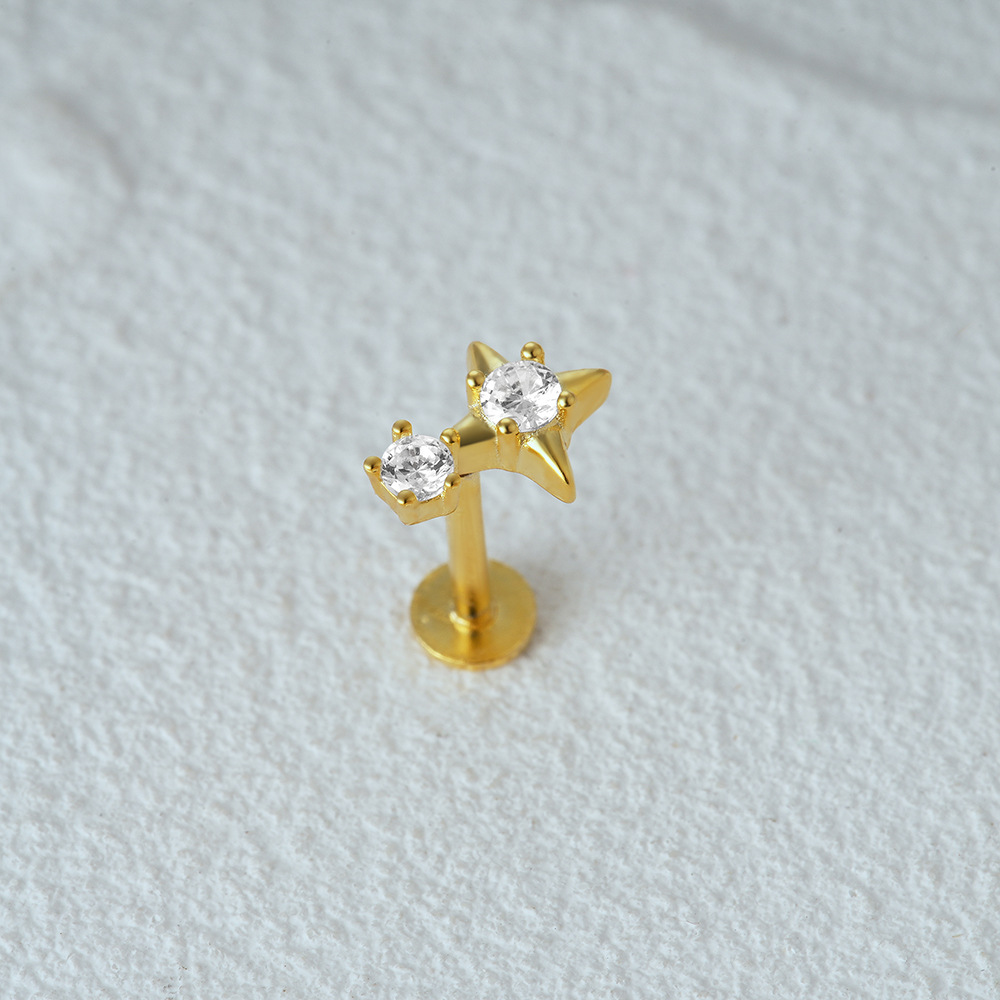2g Weight Zircon Inlay Material Ear Studs Classification 1 Piece Quantity Daily Occasion 925 Sterling Silver Material Geometric Pattern Women's Gender Plating Design Simple Style Style 1 Piece Ear Cartilage Rings & Studs Simple Style Geometric 925 Sterling Silver Plating Zircon 44