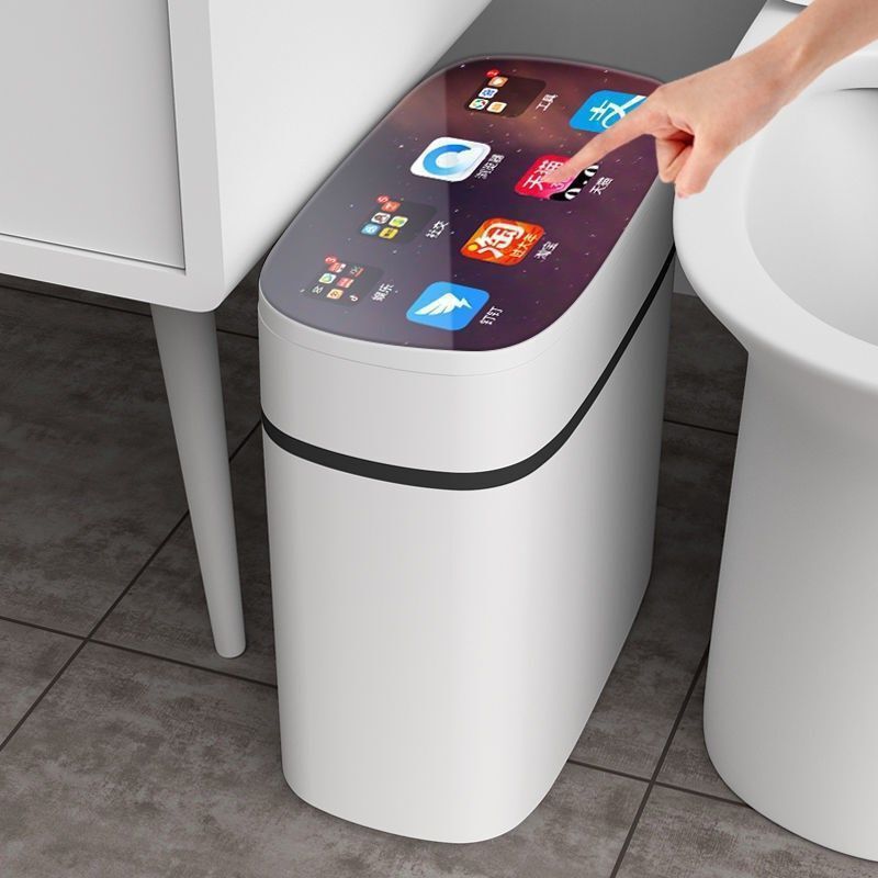 Intelligent Induction Trash Can Household Living Room Bedroom Toilet Internet Celebrant Toilet with Lid Odor-proof Electric
