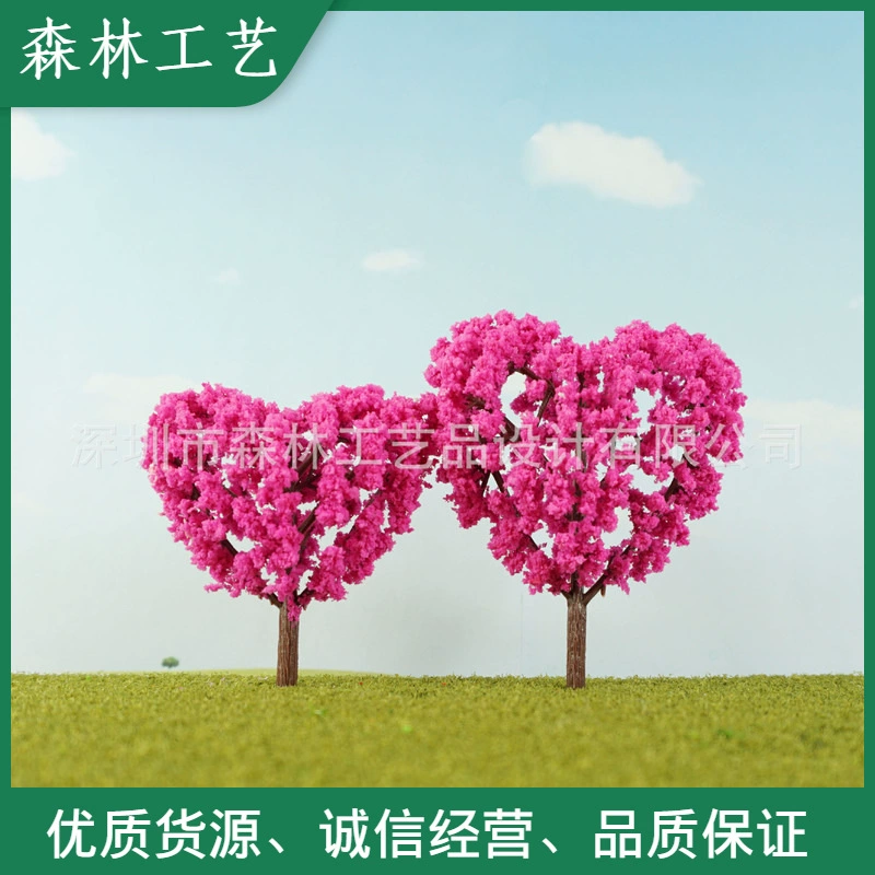 День Святого Валентина DIY микропейзаж пластиковое дерево ручной работы песочный стол Модель Персиковое Сердце Дерево