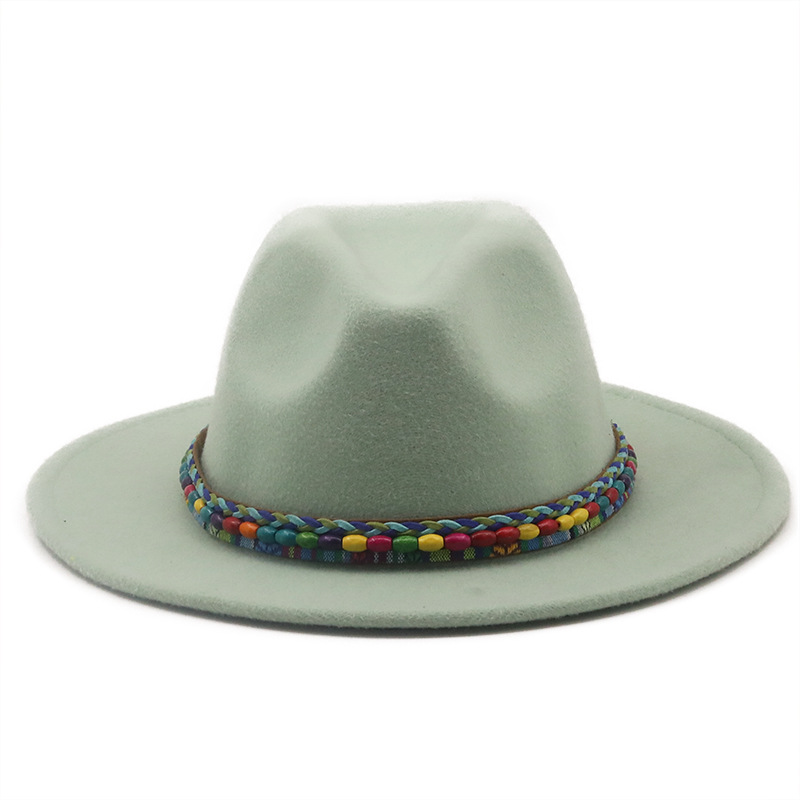 Retro Flat Big Brimmed Woolen Jazz Top Hat Wholesale Nihaojewelry display picture 21