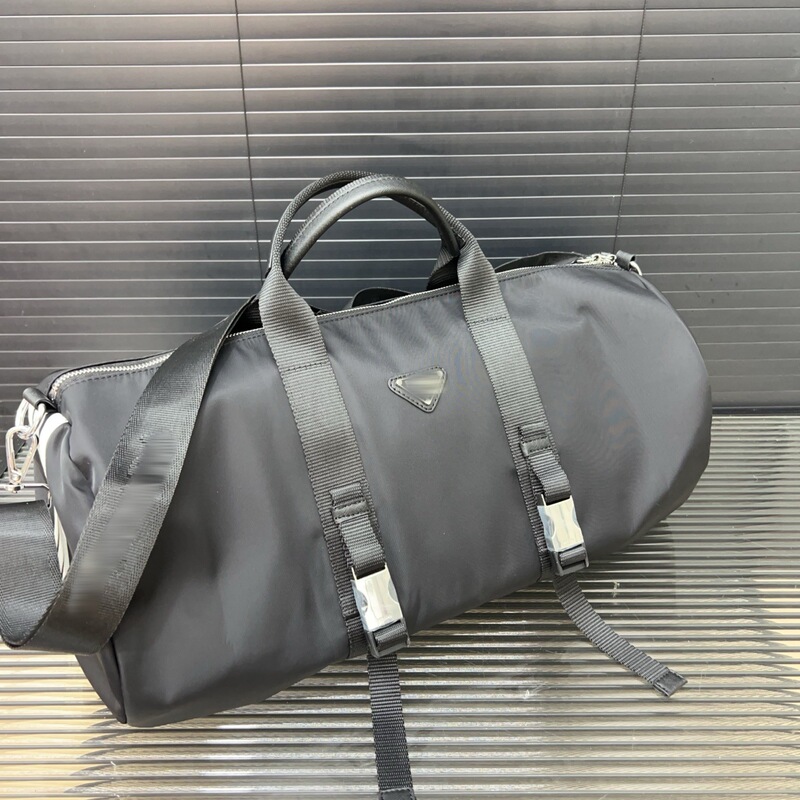 Pra Triangle Logo Co-Branded Saffiano Nylon Cloth Label Travel Bag Airport Bag