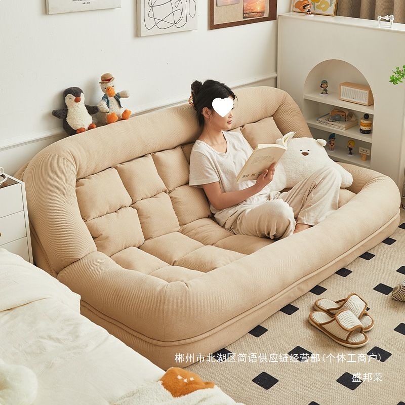 Fábrica directa de ventas sofá perezoso puede acostarse y dormir tatami doble pequeño tipo de casa de alquiler habitaciones de perros humanos dormir